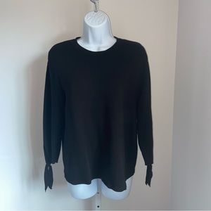 Monrow Classic Black Top With 3/4 Tie Sleeves Size Small